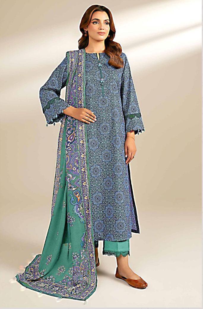 3 Pcs Women's Unstitched Printed Suit