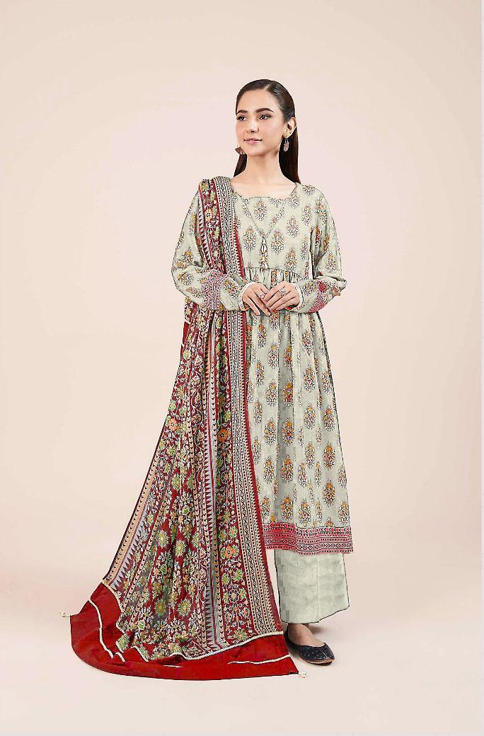 3 Pcs Women's Unstitched Printed Suit