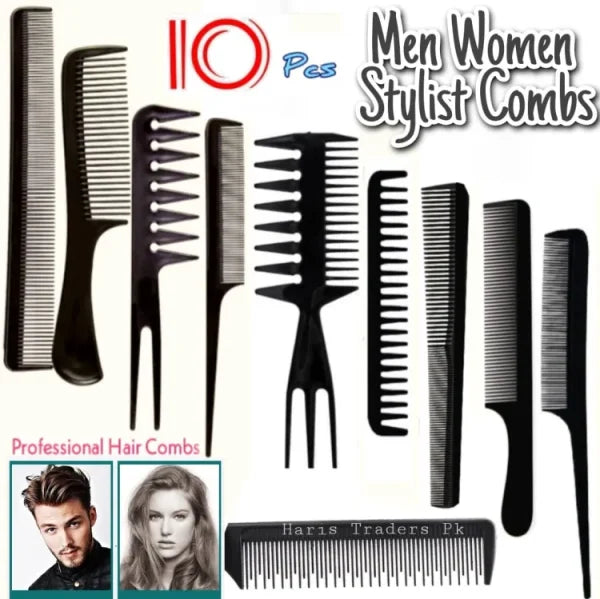 10er-Pack professionelle Friseurkämme für Damen und Herren