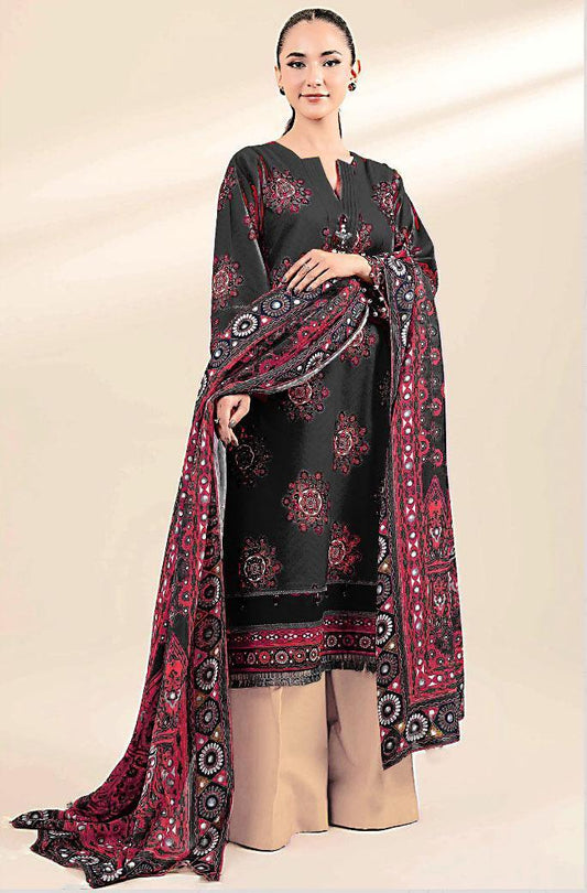 3 Pcs Women's Unstitched Printed Suit