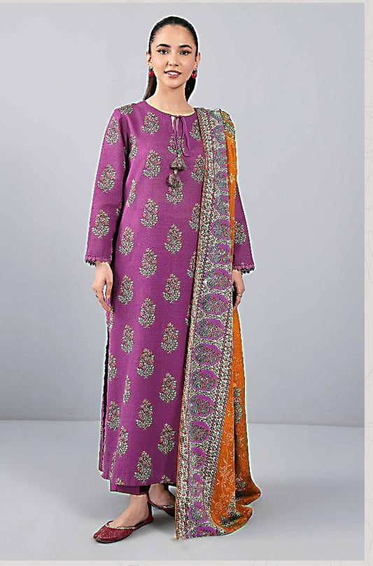 3 Pcs Women's Unstitched Printed Suit