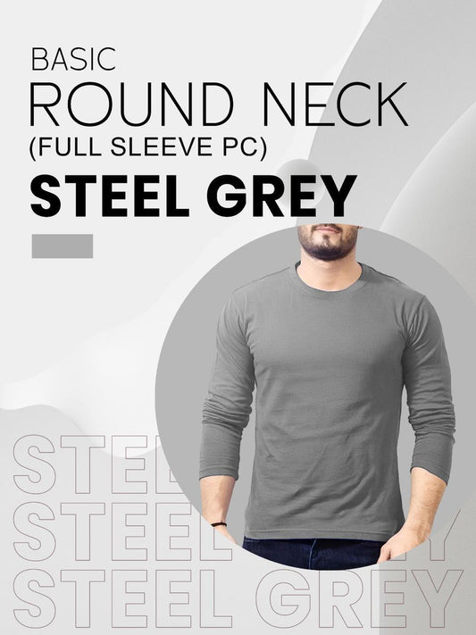 Men's Cotton Plain Round Neck T-Shirt - 1 Pc