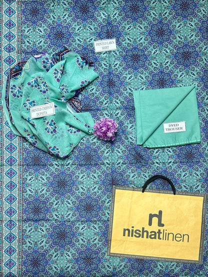 3 Pcs Women's Unstitched Printed Suit