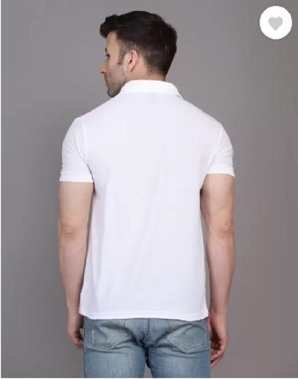Men's Cotton Plain Polo T-Shirt - 1 Pc Round Neck