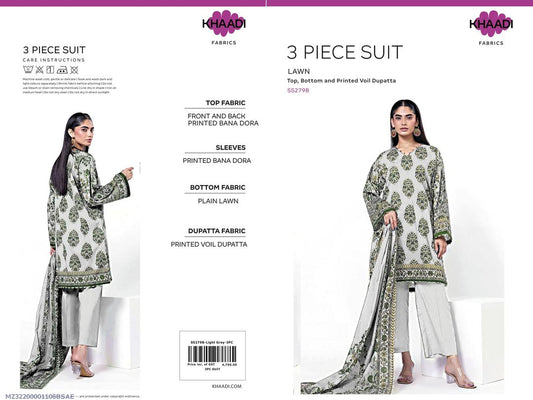 3 Pcs Women's Unstitched Printed Suit