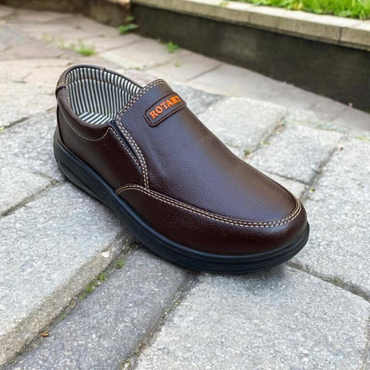 Men's Brown Synthetic Leather Dress Shoes