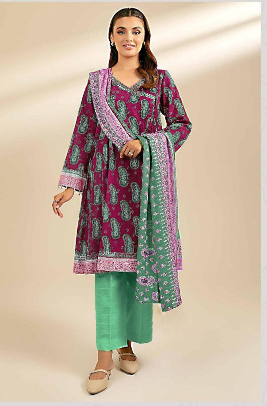 3 Pcs Women's Unstitched Printed Suit