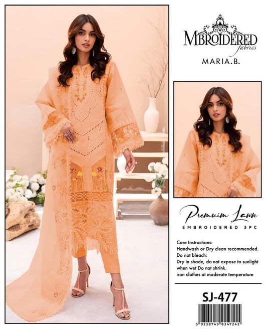 3 Pcs Women's Unstitched Chikankari Embroidered Suit