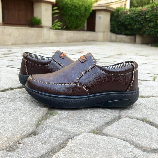 Men's Brown Synthetic Leather Dress Shoes