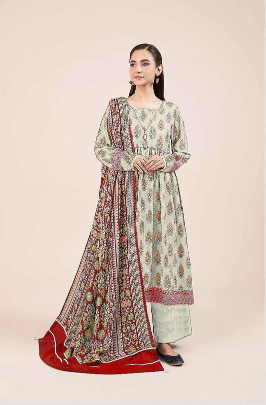 3 Pcs Women's Unstitched Printed Suit