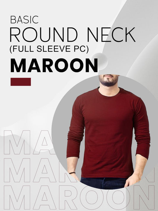 Men's Cotton Plain Round Neck T-Shirt - 1 Pc