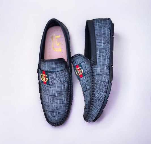 Men's Casual Grey Synthetic Leather Loafers