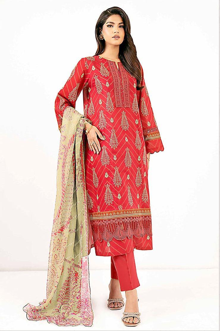 3 Pcs Women's Unstitched Printed Suit