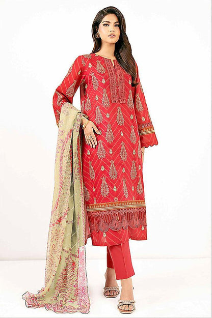 3 Pcs Women's Unstitched Printed Suit