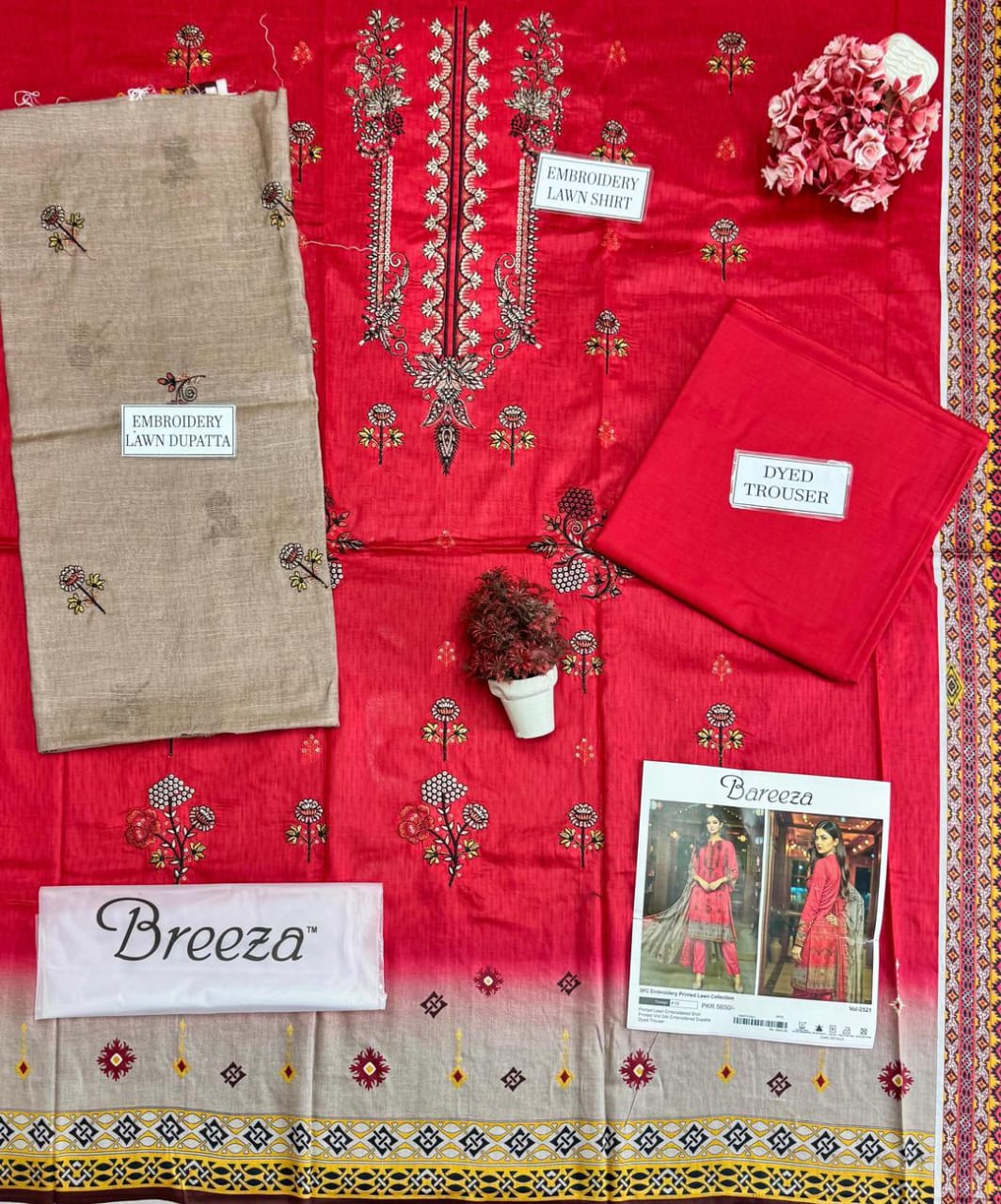 3 Pcs Women's Unstitched Printed Suit