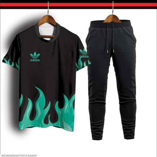 2 Pcs Men's Micro Interlock Printed Track Suit