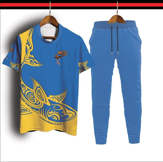 2 Pcs Men's Micro Interlock Printed Track Suit