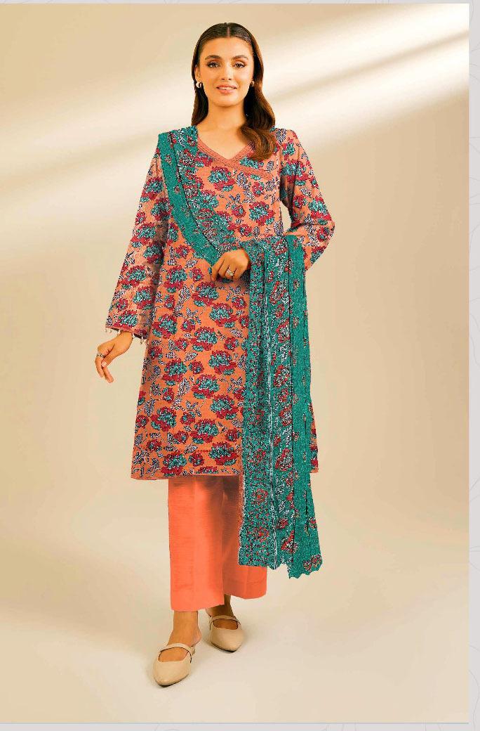 3 Pcs Women's Unstitched Printed Suit