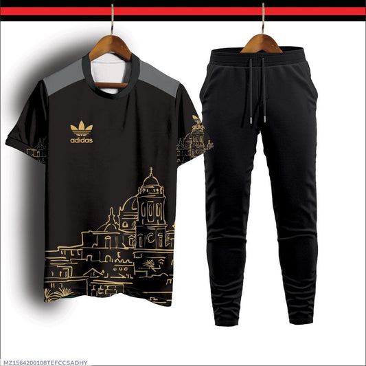 2 Pcs Men's Micro Interlock Printed Track Suit