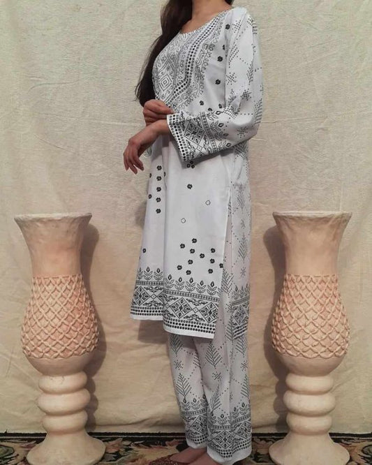 Chunri Print 2-teiliger Anzug mit bedrucktem Hemd und Hose