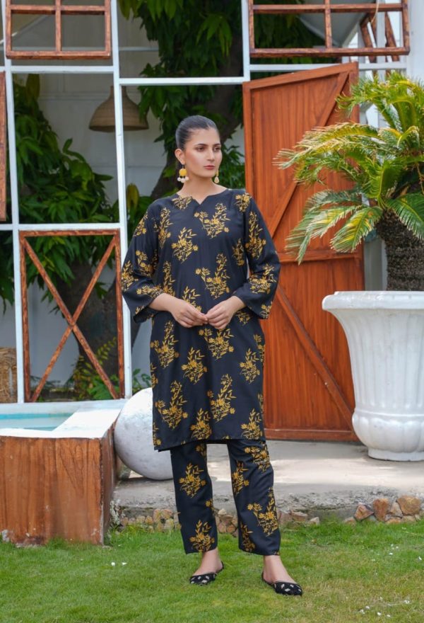 2-teiliges Kleid mit Narzissen-Print | Hemd und Hose für Mädchen und Damen