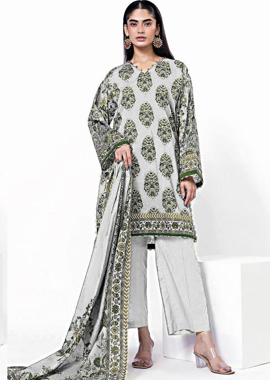 3 Pcs Women's Unstitched Printed Suit