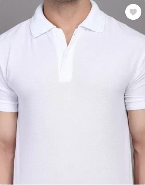 Men's Cotton Plain Polo T-Shirt - 1 Pc Round Neck