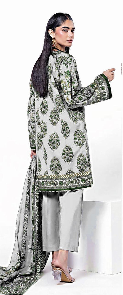 3 Pcs Women's Unstitched Printed Suit
